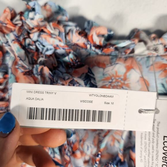 Poupette St. Barth Triny Floral Mini Dress M Beach Resortwear Cottagecore‎ Fairy - Picture 5 of 10